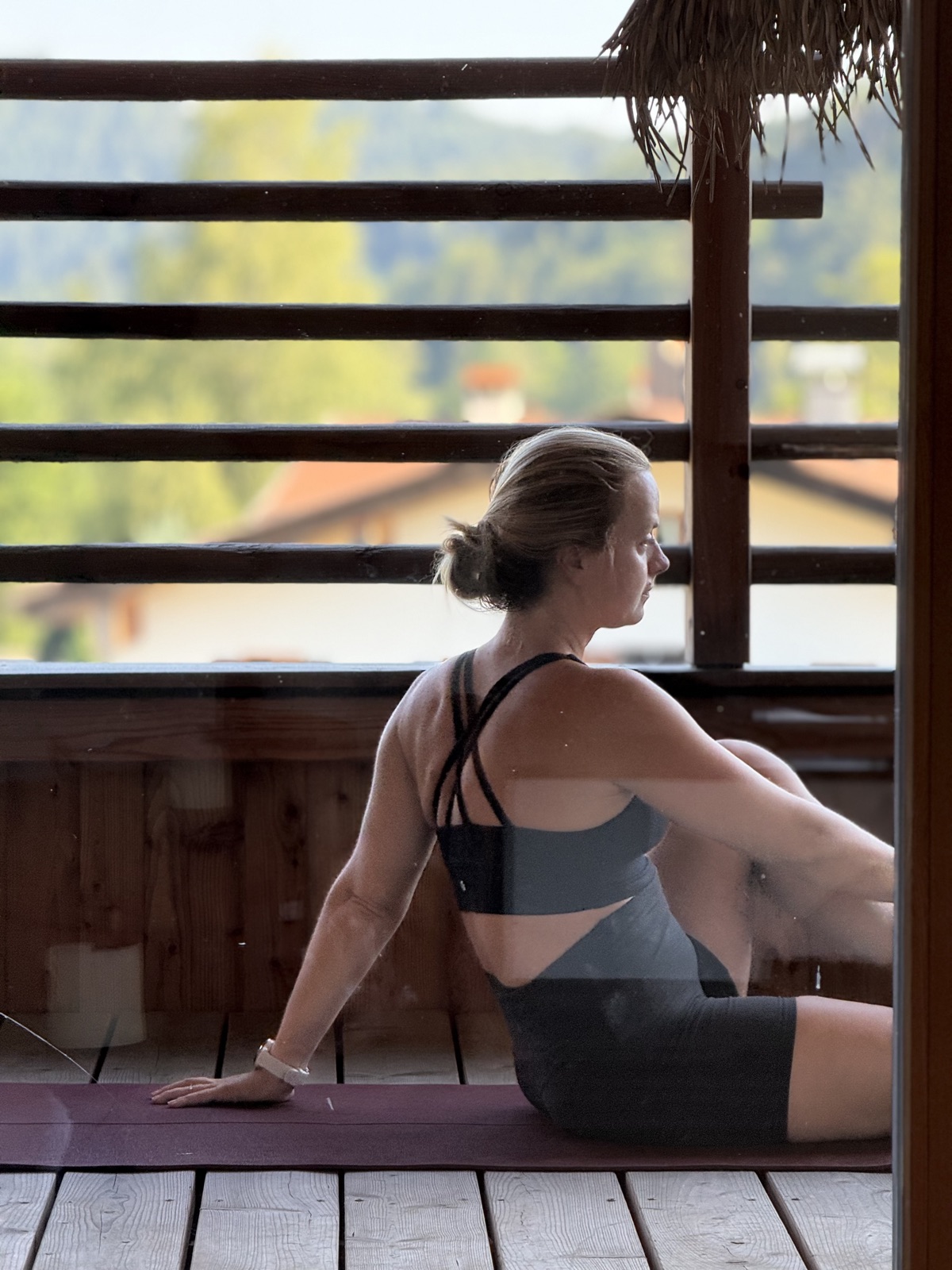 Ruhiger Moment nach dem Yoga
